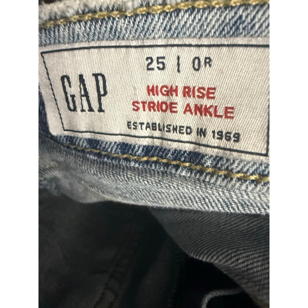 Women's GAP Light Blue High Rise Stride Ankle Wide Leg Jeans 25 - Picture 4 of 4